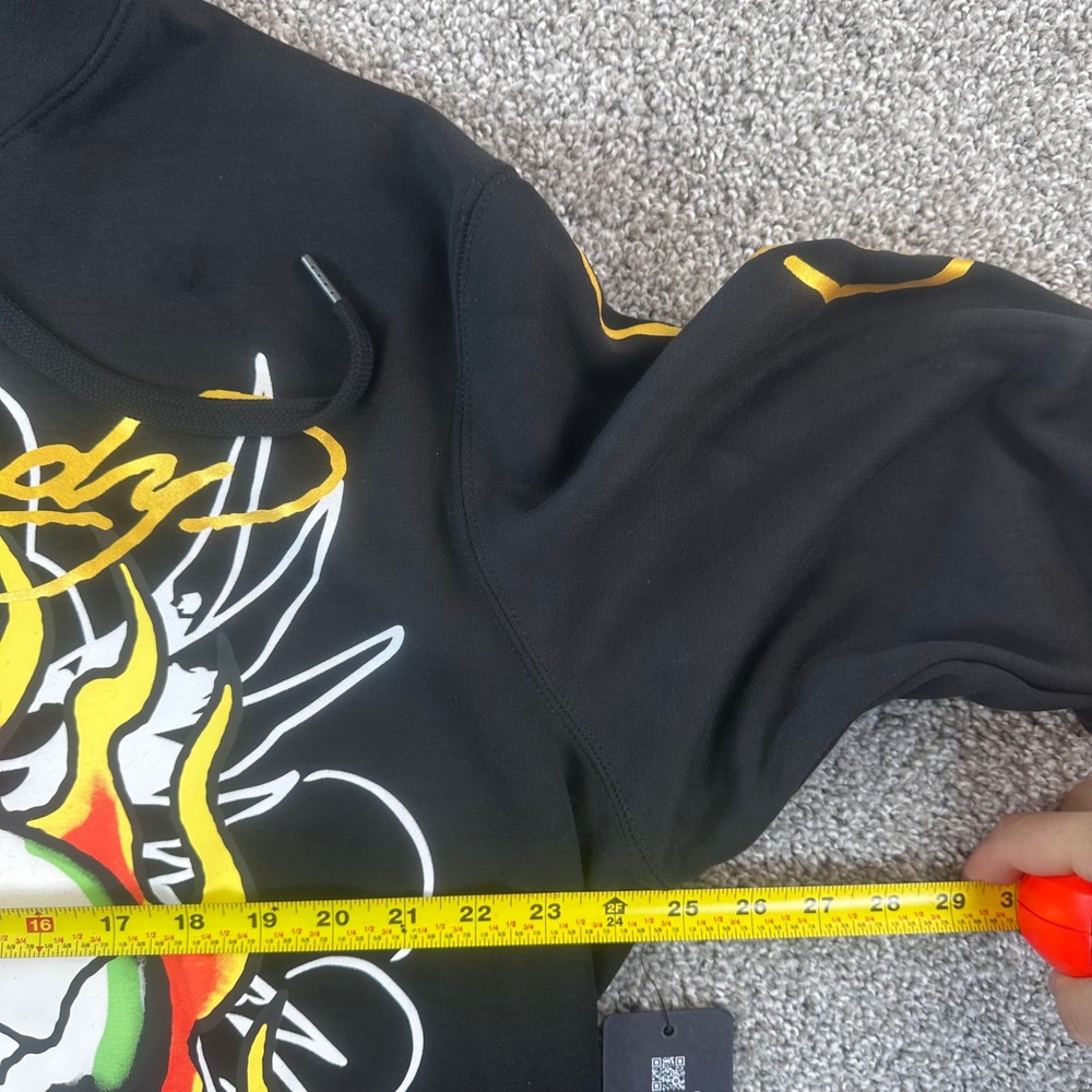 Ed Hardy Hoodie Men XL Black Skull Tattoo Pullover Sweatshirt Streetwear NEW - Picture 6 of 8